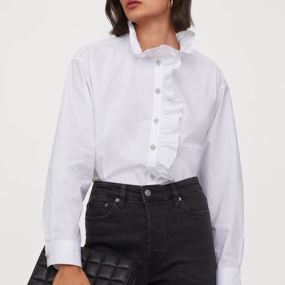 H&M Rhinestone-button Shirt - Picture 2 of 3